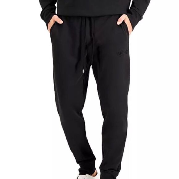 MICHAEL KORS Men's Small Essential Fleece Joggers, sweatpants black - Picture 1 of 10
